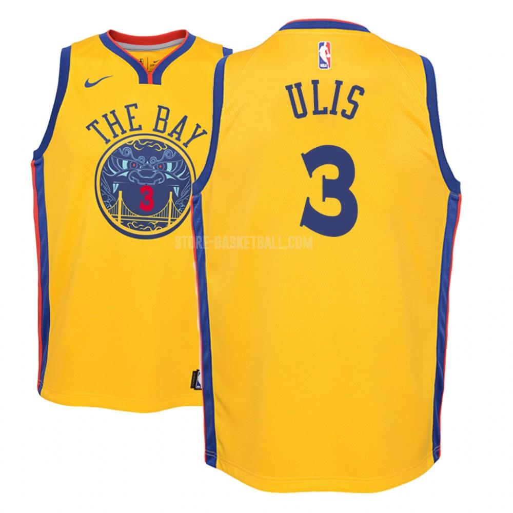 golden state warriors tyler ulis 3 yellow city edition youth replica jersey