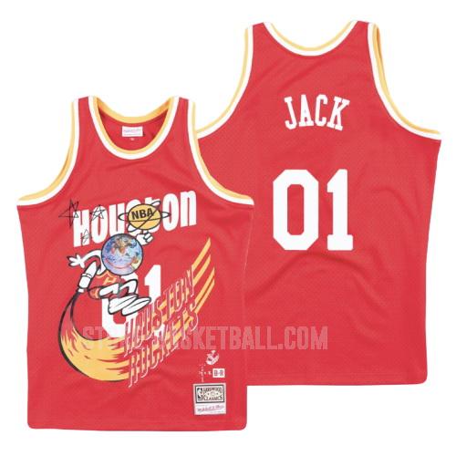 houston rockets cactus jack 1 red hardwood classics men's replica jersey