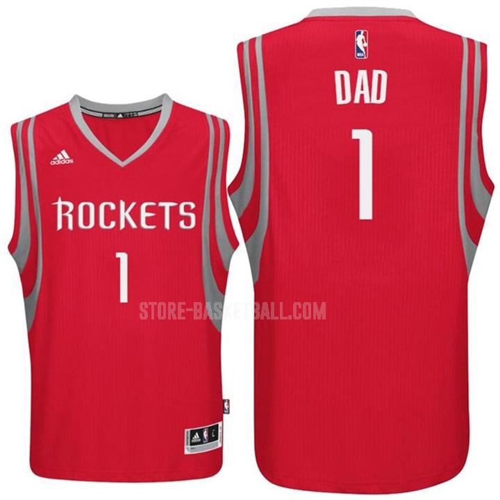 houston rockets dad 1 red fathers day men's replica jersey
