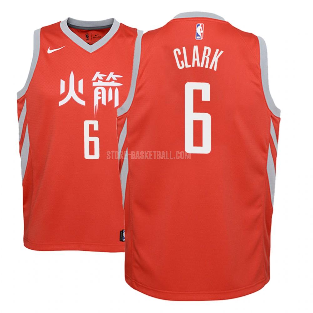 houston rockets gary clark 6 red city edition youth replica jersey