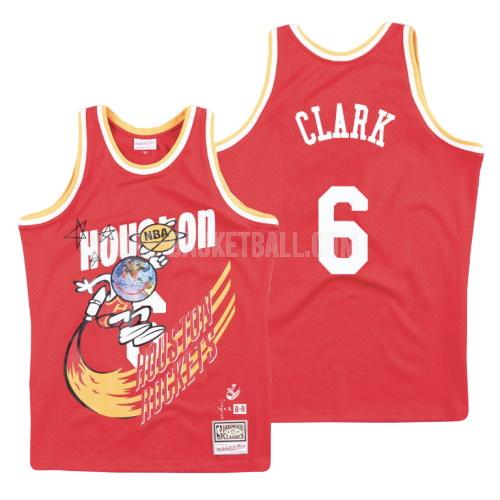 houston rockets gary clark 6 red hardwood classics men's replica jersey