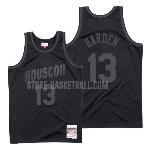 houston rockets james harden 13 black hardwood classics men's replica jersey