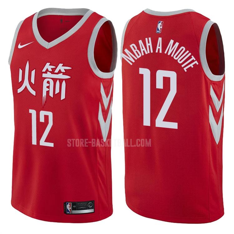 houston rockets luc mbah a moute 12 red city edition men's replica jersey