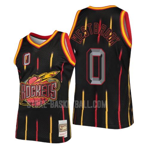 houston rockets russell westbrook 0 black rings collection men's replica jersey