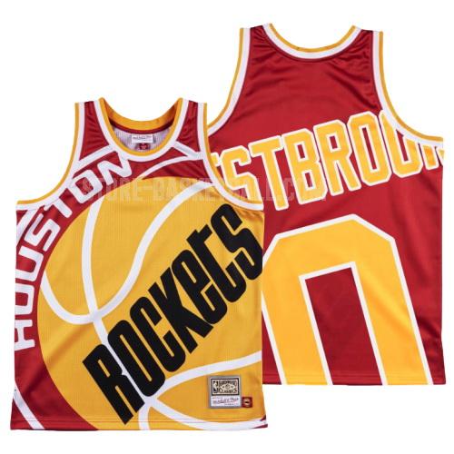 houston rockets russell westbrook 0 red big face men's replica jersey