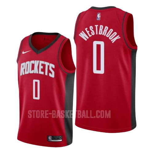houston rockets russell westbrook 0 red icon men's replica jersey