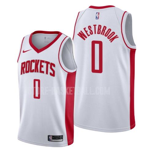 houston rockets russell westbrook 0 white association men's replica jersey