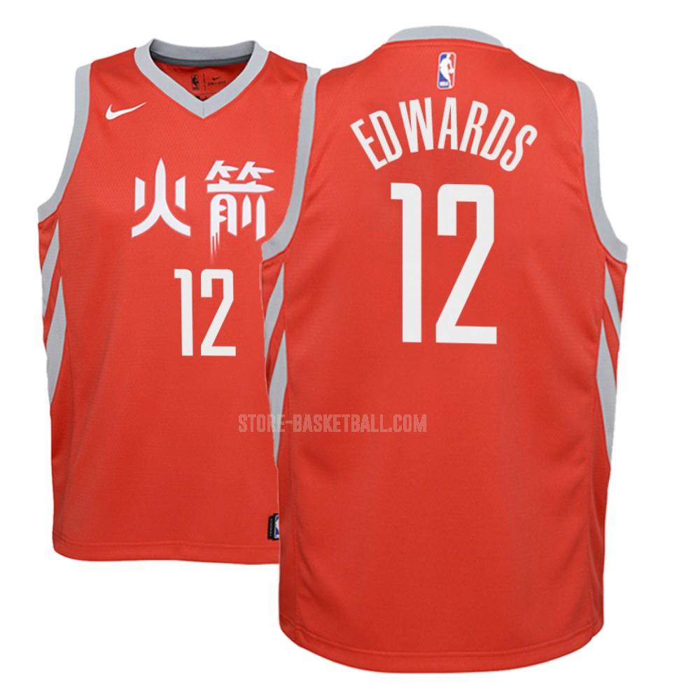 houston rockets vincent edwards 12 red city edition youth replica jersey