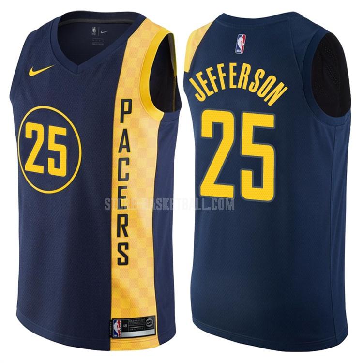 indiana pacers al jefferson 25 navy city edition men's replica jersey