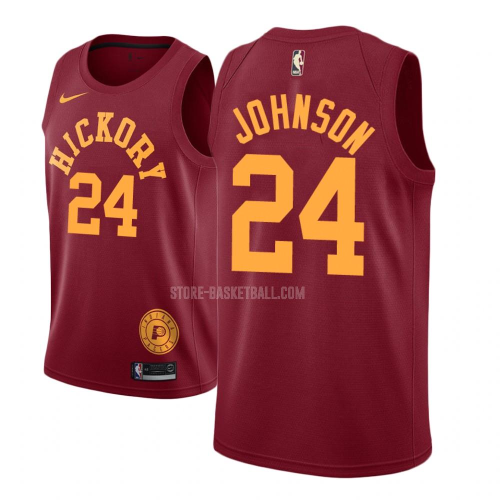indiana pacers alize johnson 24 red hardwood classic men's replica jersey