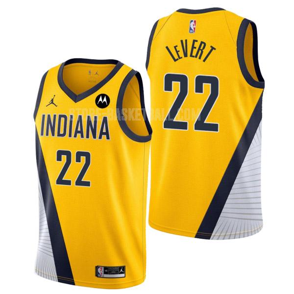 indiana pacers caris levert 22 yellow statement edition men's replica jersey