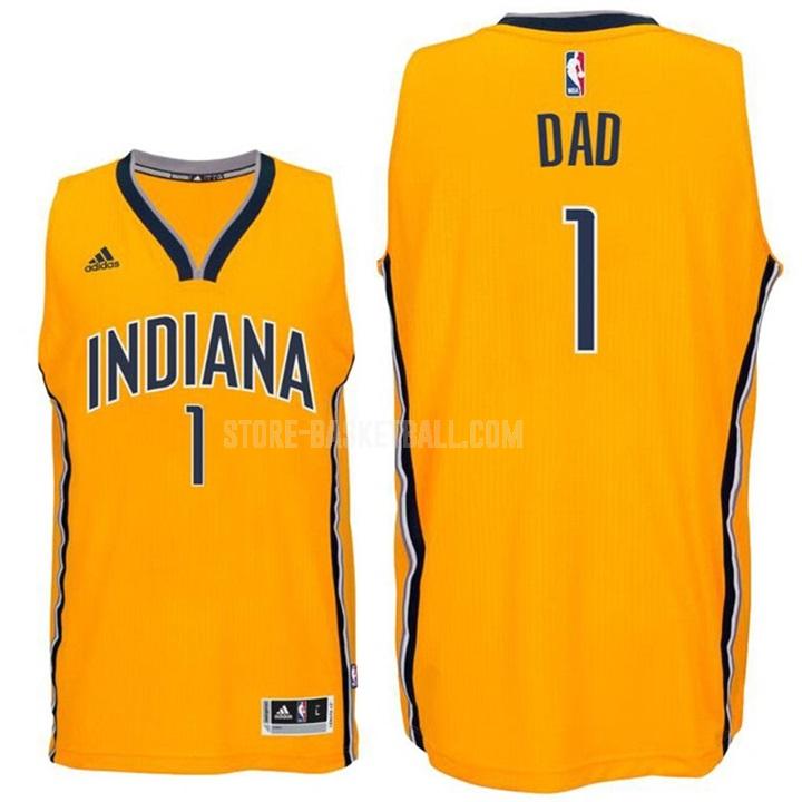 indiana pacers dad 1 yellow fathers day men's replica jersey