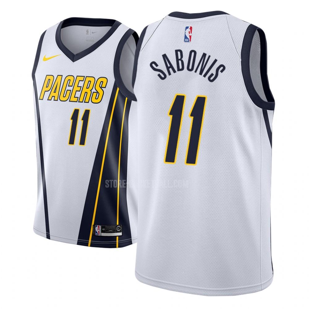 indiana pacers domantas sabonis 11 white earned edition men's replica jersey