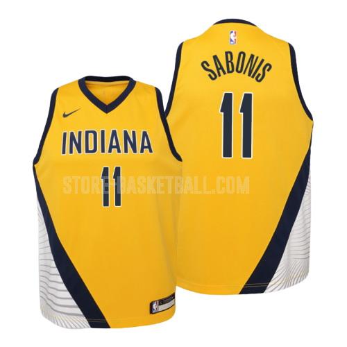 indiana pacers domantas sabonis 11 yellow statement youth replica jersey
