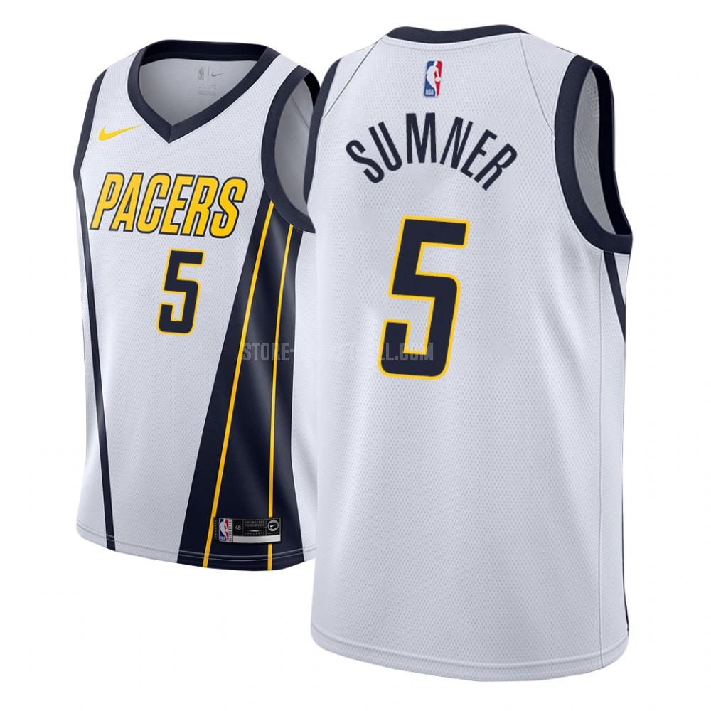indiana pacers edmond sumner 5 white earned edition men's replica jersey