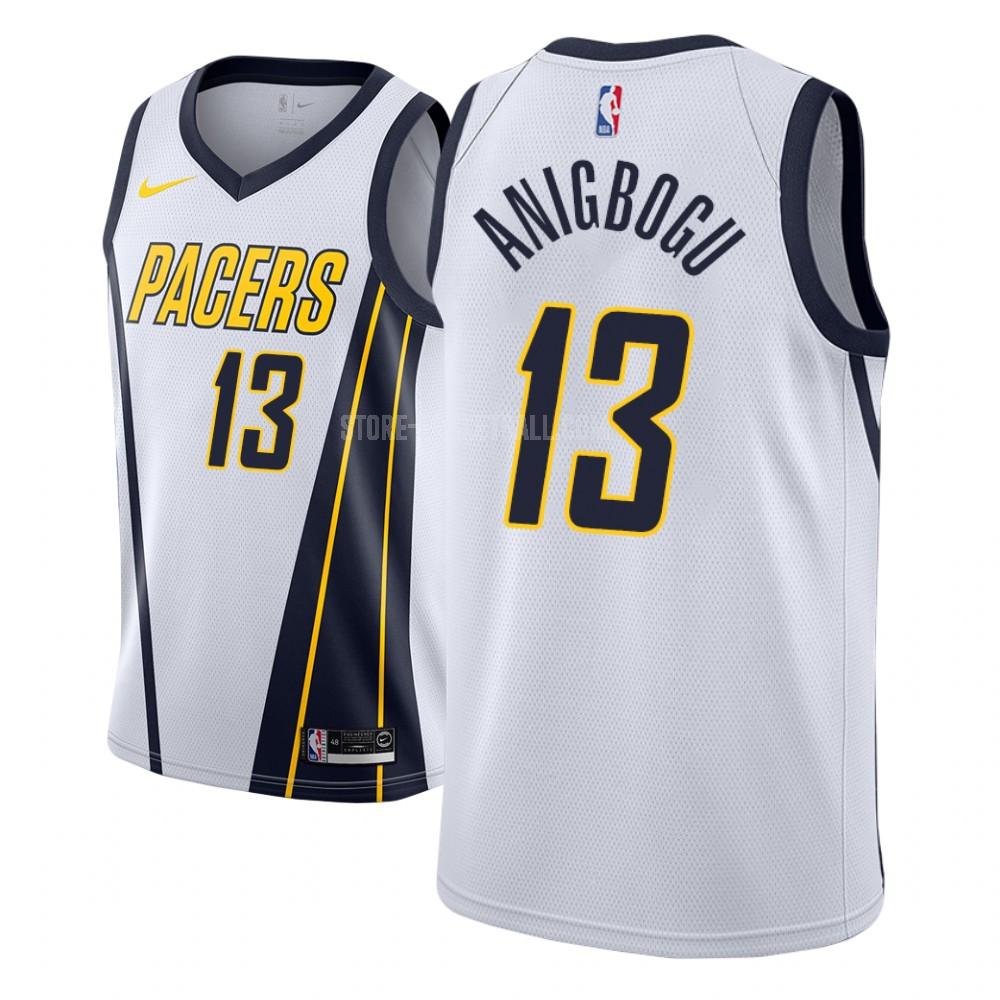 indiana pacers ike anigbogu 13 white earned edition men's replica jersey