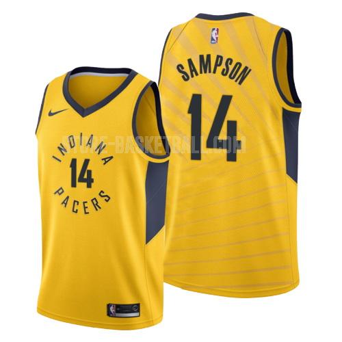 indiana pacers jakarr sampson 14 yellow statement men's replica jersey
