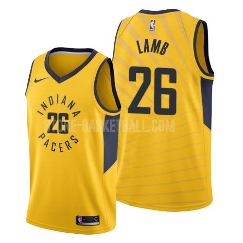 indiana pacers jeremy lamb 26 yellow statement men's replica jersey