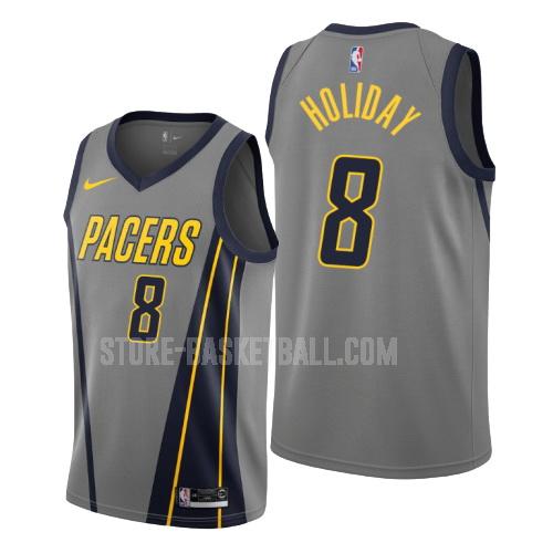 indiana pacers justin holiday 8 gray city edition men's replica jersey