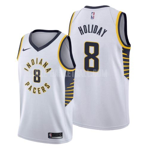 indiana pacers justin holiday 8 white association men's replica jersey