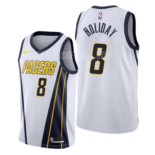 indiana pacers justin holiday 8 white earned edition men's replica jersey