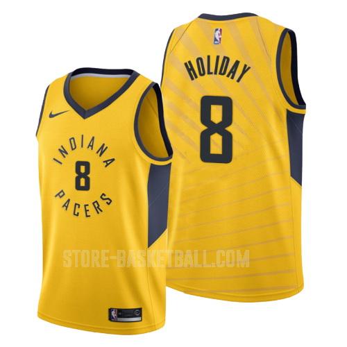 indiana pacers justin holiday 8 yellow statement men's replica jersey