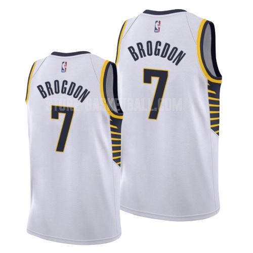 indiana pacers malcolm brogdon 7 white association men's replica jersey