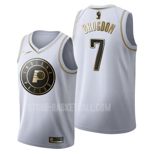 indiana pacers malcolm brogdon 7 white golden edition men's replica jersey