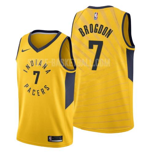 indiana pacers malcolm brogdon 7 yellow statement men's replica jersey