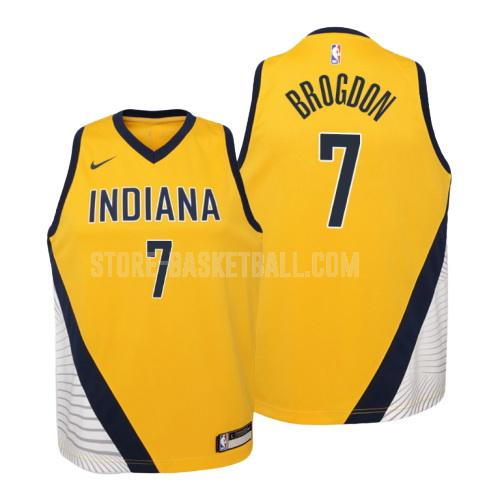 indiana pacers malcolm brogdon 7 yellow statement youth replica jersey