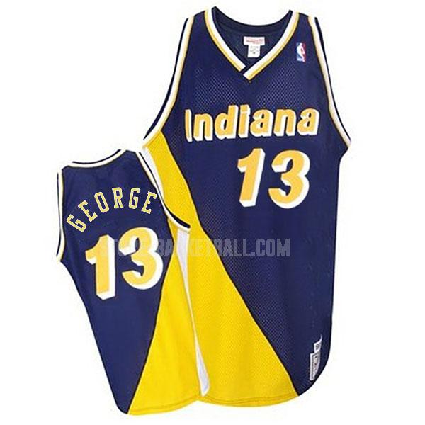 indiana pacers paul george 13 blue yellow hardwood classic men's replica jersey