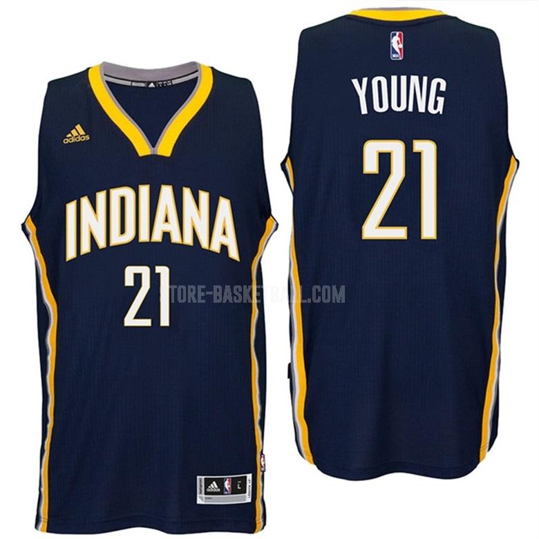 indiana pacers thaddeus young 21 navy road men's replica jersey
