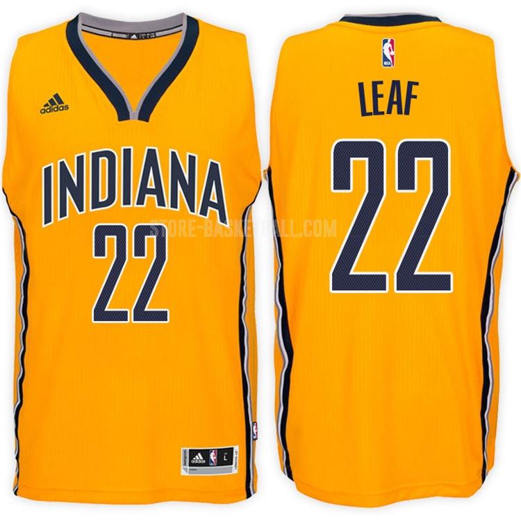 indiana pacers tj leaf 22 yellow alternate men's replica jersey