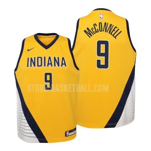 indiana pacers tj mcconnell 9 yellow statement youth replica jersey