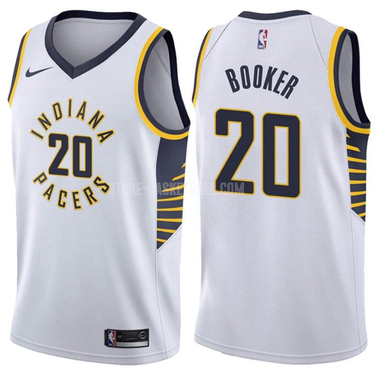indiana pacers trevor booker 20 white association men's replica jersey