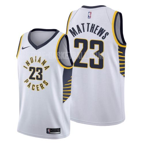 indiana pacers wesley matthews 23 white association men's replica jersey