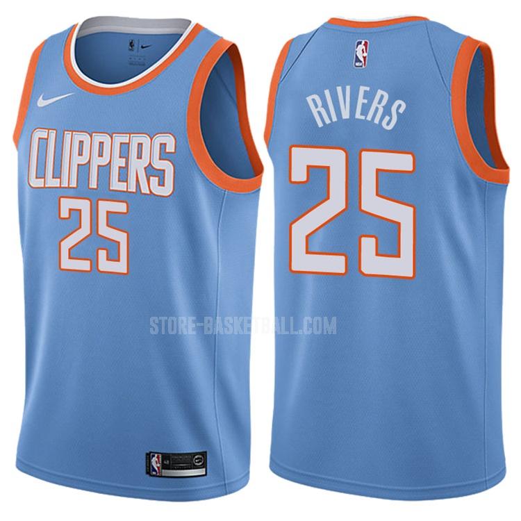 los angeles clippers austin rivers 25 blue city edition men's replica jersey