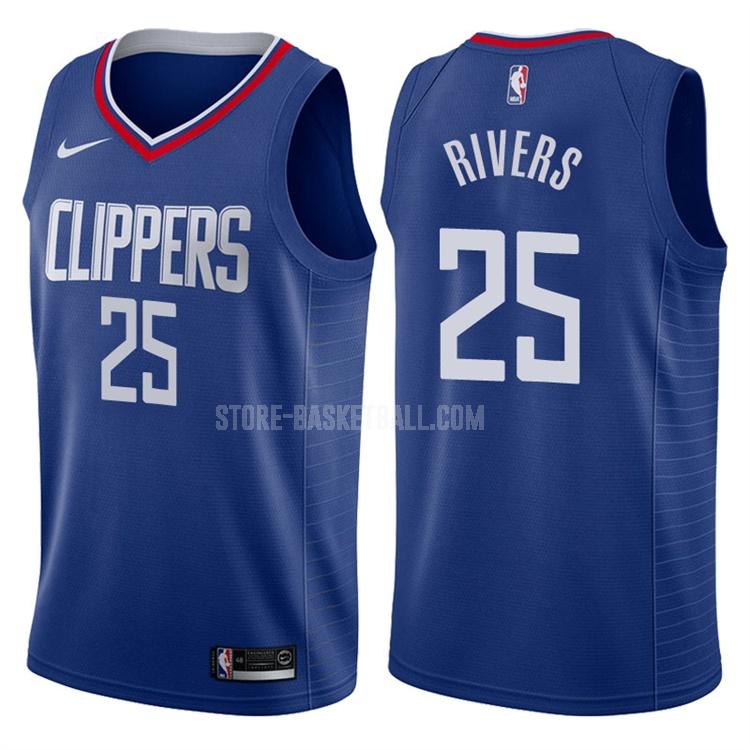 los angeles clippers austin rivers 25 blue icon men's replica jersey