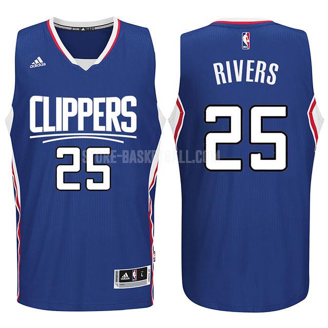 los angeles clippers austin rivers 25 blue new logo men's replica jersey