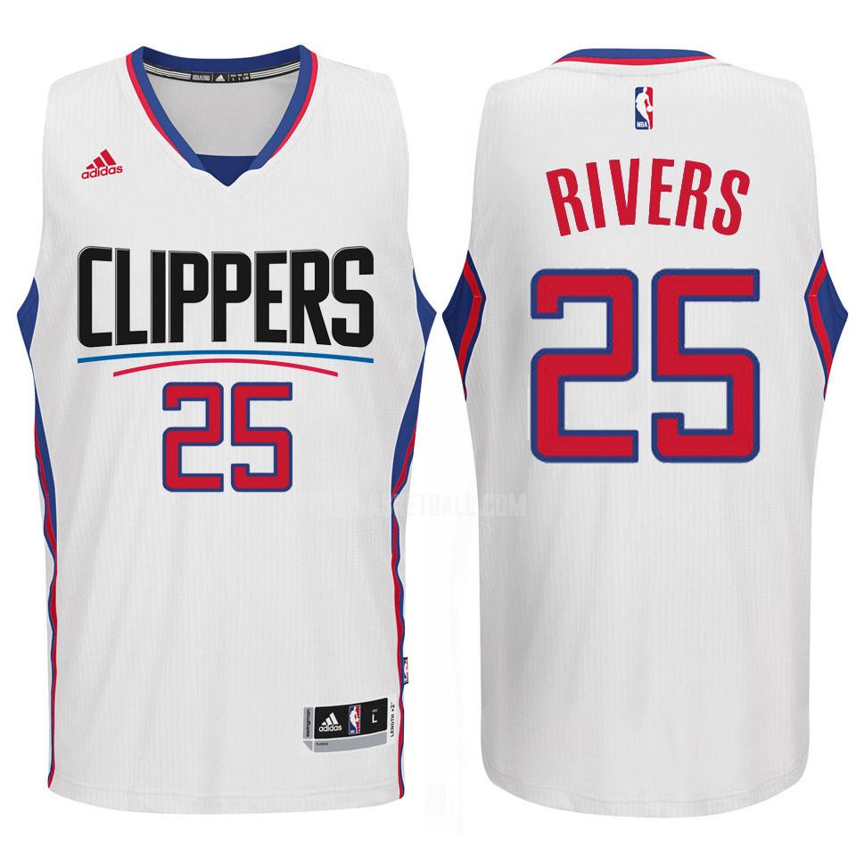 los angeles clippers austin rivers 25 white new logo men's replica jersey