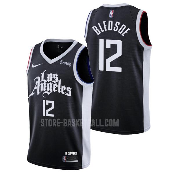 los angeles clippers eric bledsoe 12 black city edition men's replica jersey