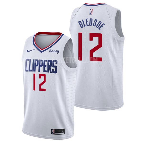 los angeles clippers eric bledsoe 12 white association edition men's replica jersey