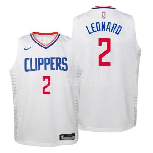 los angeles clippers kawhi leonard 2 white association youth replica jersey