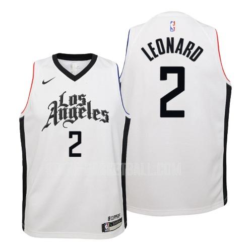 los angeles clippers kawhi leonard 2 white city edition youth replica jersey