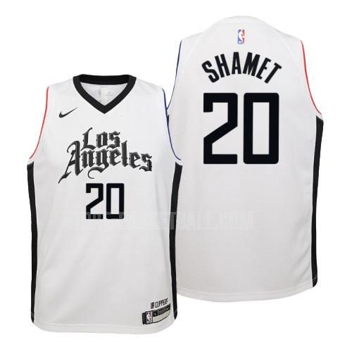 los angeles clippers landry shamet 20 white city edition youth replica jersey