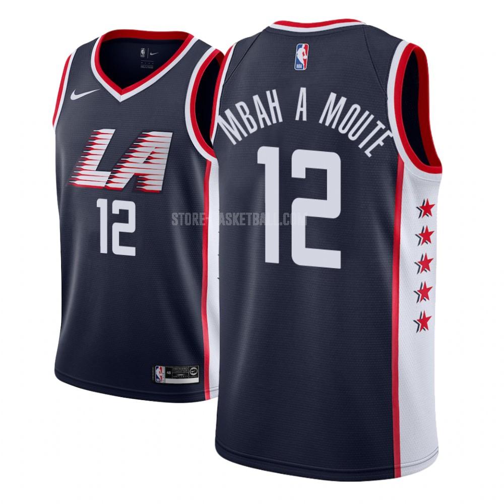 los angeles clippers luc mbah a moute 12 navy city edition men's replica jersey