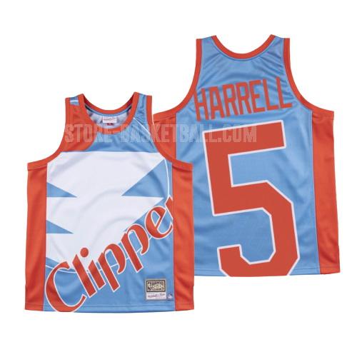los angeles clippers montrezl harrell 5 blue hardwood classics big face men's replica jersey