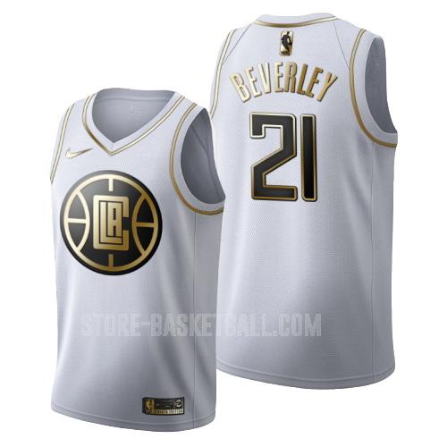 los angeles clippers patrick beverley 21 white golden edition men's replica jersey