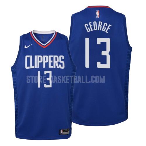 los angeles clippers paul george 13 blue icon youth replica jersey