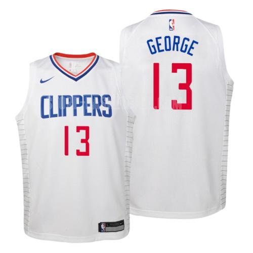 los angeles clippers paul george 13 white association youth replica jersey